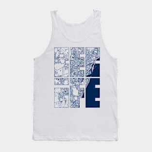 Recife, Brazil City Map Typography - Coastal Tank Top